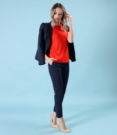 Elastic cotton office jacket