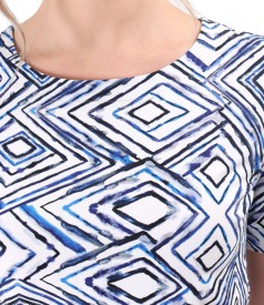 Blouse made of printed elastic cotton