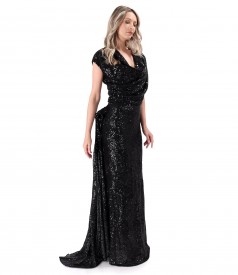 Long sequined evening dress