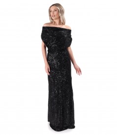 Long sequined evening dress