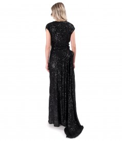 Long sequined evening dress