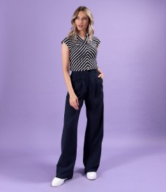 Pants made of tencel and linen