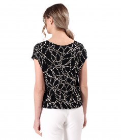 Elegant printed viscose blouse