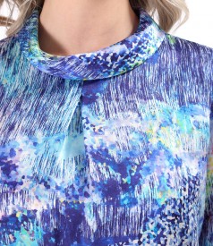 Digitally printed natural silk blouse