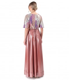 Long occasion dress with sequin bust