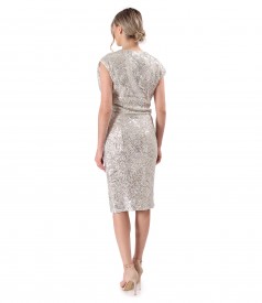 Nude sequins evening dress