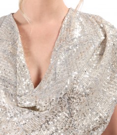 Nude sequins evening dress