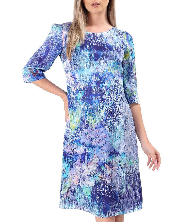 Digitally printed natural silk dress