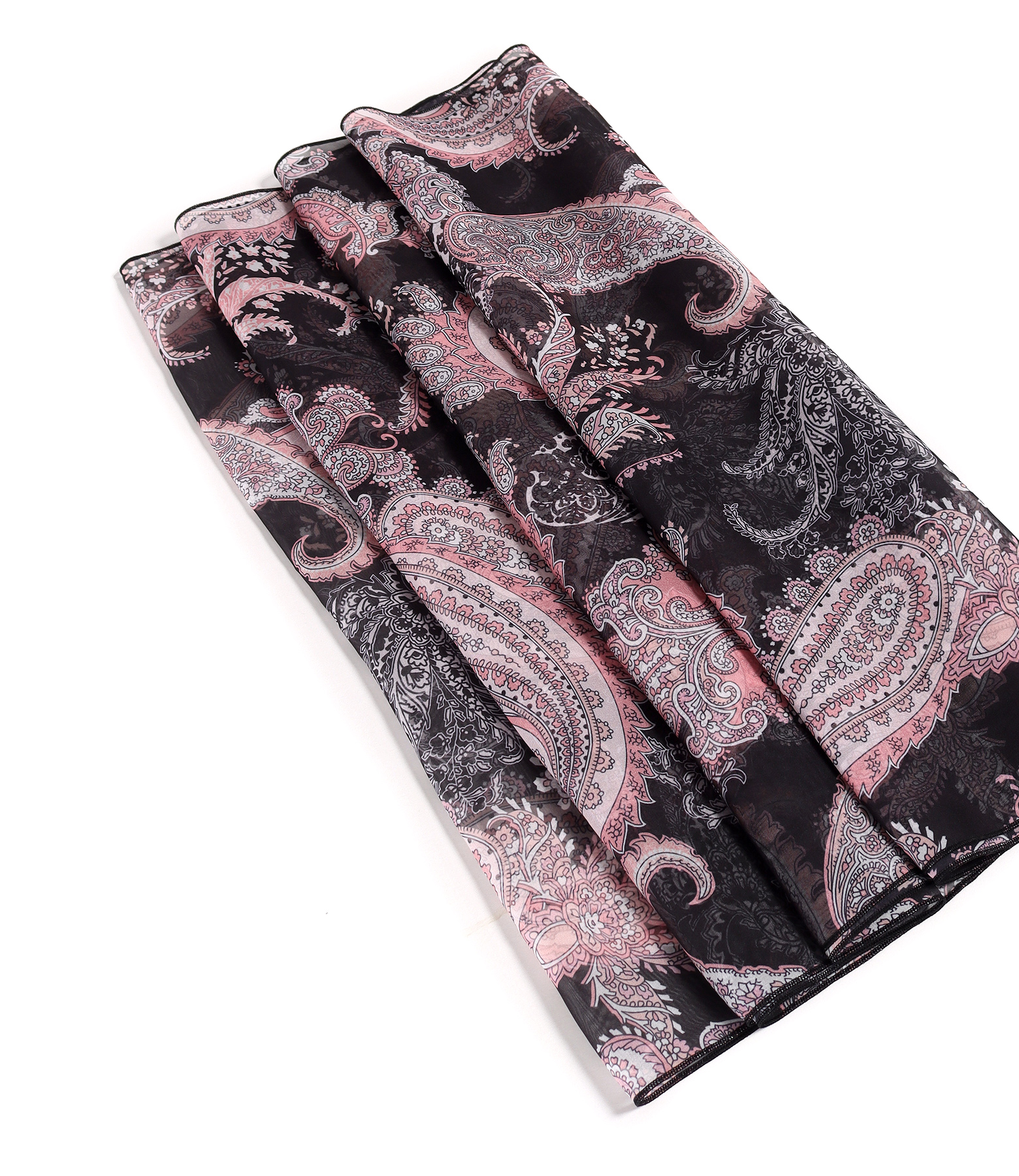 Soft veil scarf digital printed with floral motifs