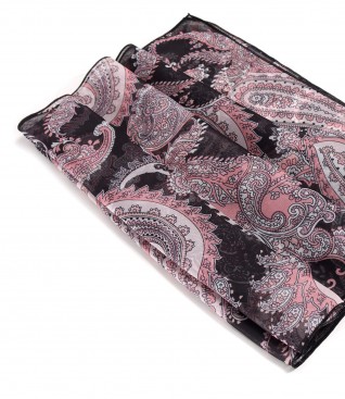 Digitally printed veil scarf with paisley motifs