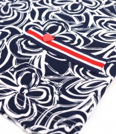 Elastic jersey blouse with wide sleeves and decorative band