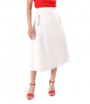 Elastic cotton skirt with velvet appearance