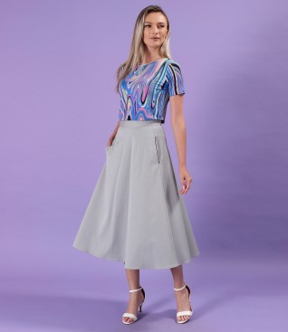 Skirt made of tencel fabric and cotton with elastic jersey blouse