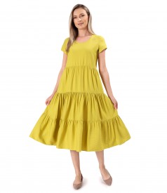 Midi viscose dress with ruffles