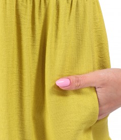 Midi viscose dress with ruffles