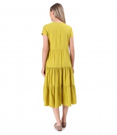 Midi viscose dress with ruffles