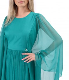 Long dress made of natural silk veil