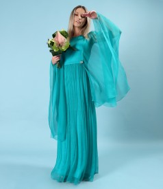Long dress made of natural silk veil