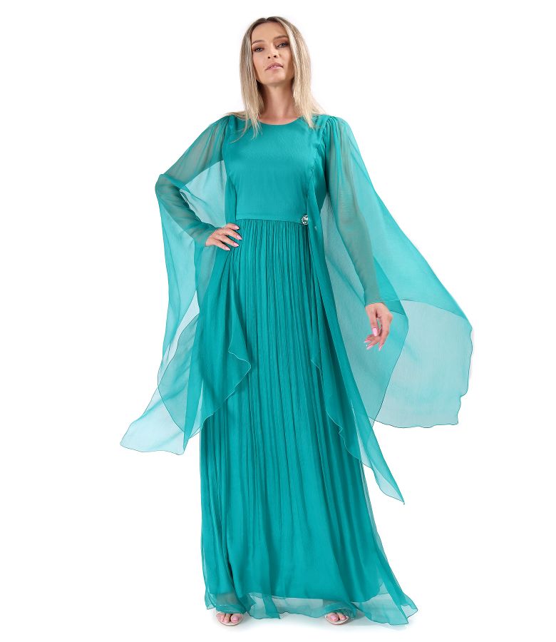 Long dress made of natural silk veil