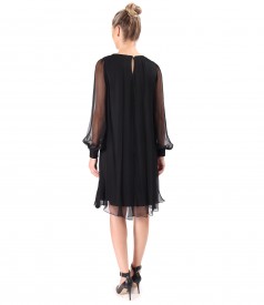 Natural silk voile evening dress