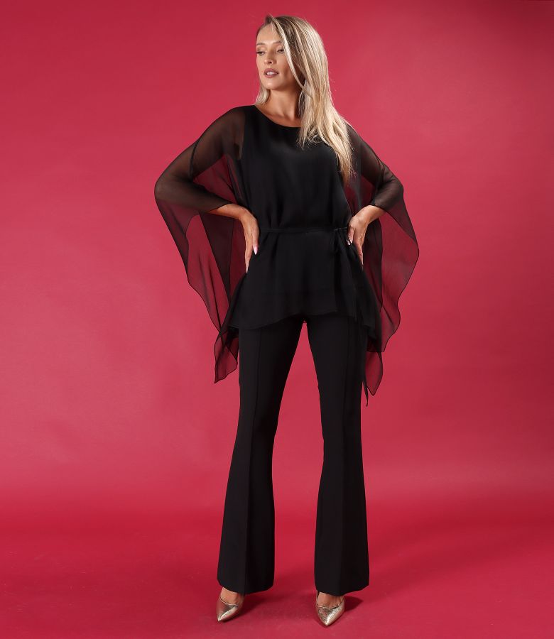 Butterfly blouse made of natural silk voile