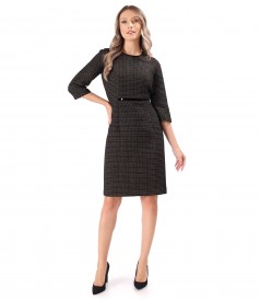 Office dress made of curls with black velvet trimmings