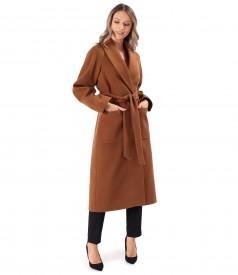 Midi overcoat made of thick fabric