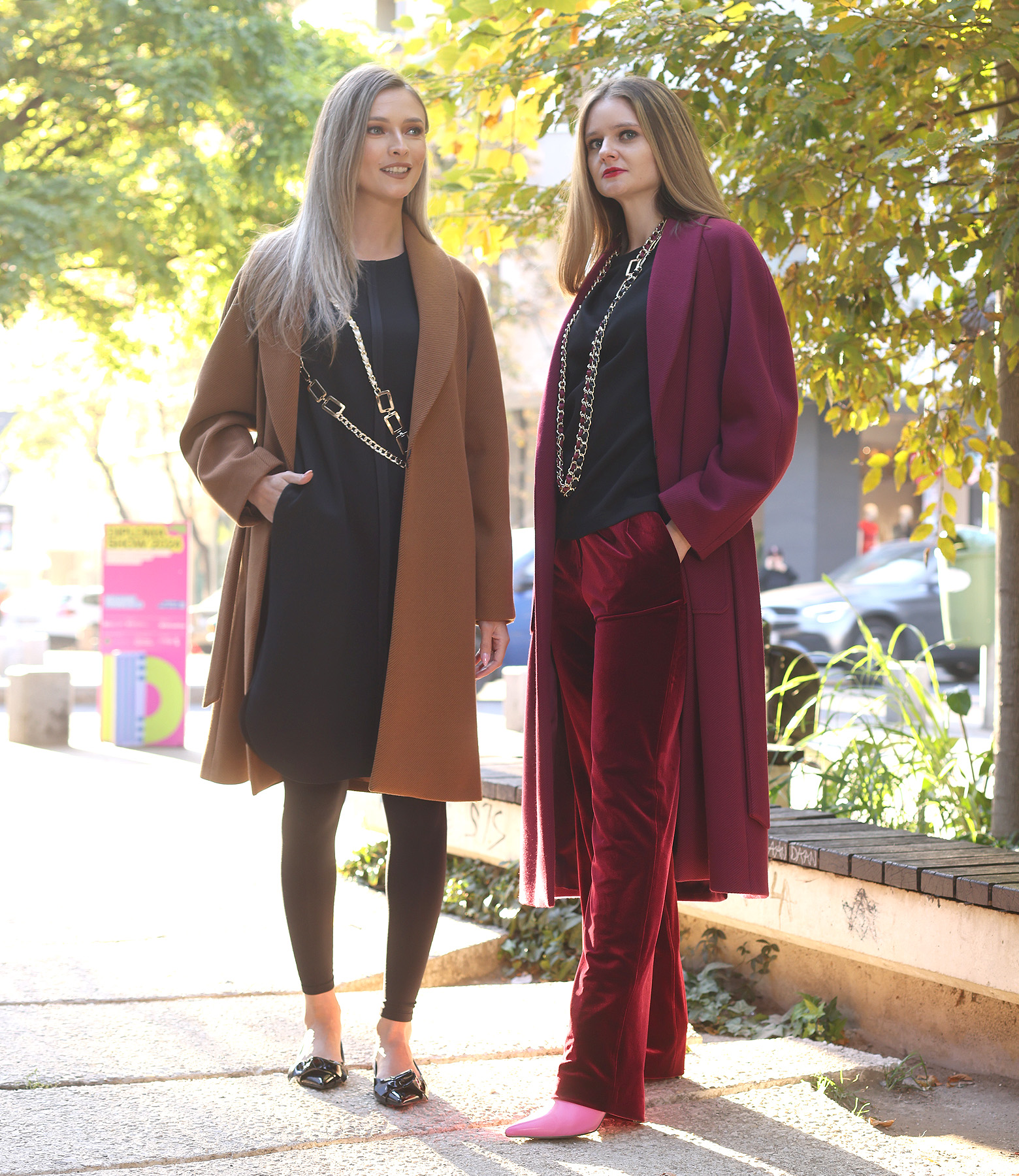 Elegant looks with coats in heavy fabric