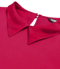 Long-sleeve satin viscose blouse