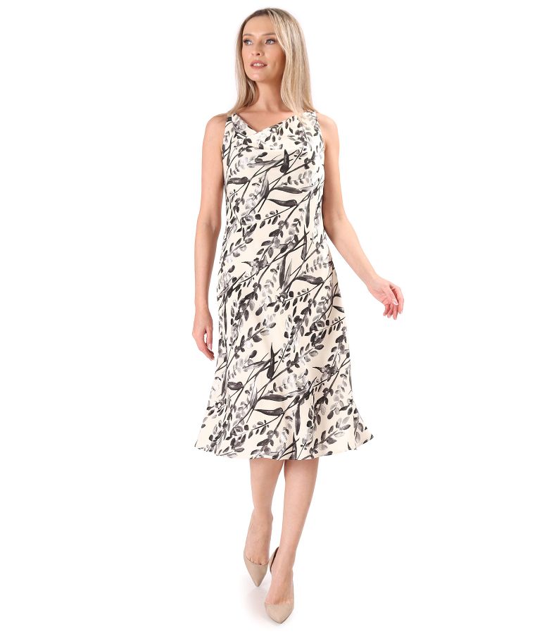 Floral printed viscose midi dress