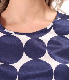 Long-sleeves blouse made of cotton with natural silk