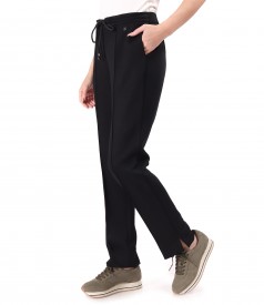 Casual pants made of scuba fabric with viscose