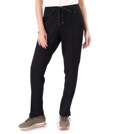 Casual pants made of scuba fabric with viscose