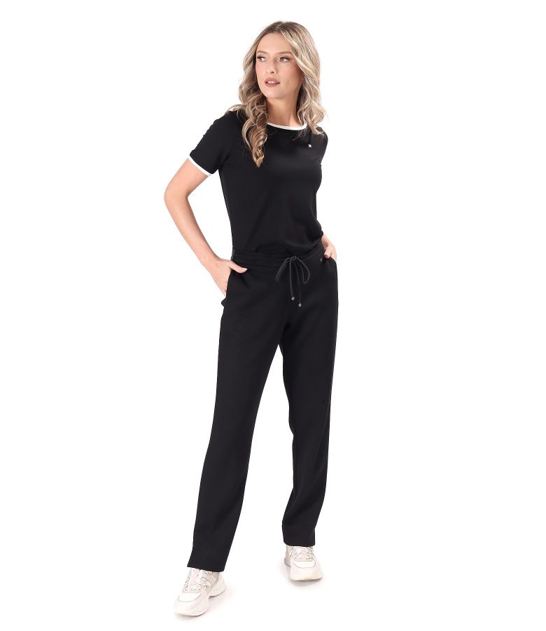 Casual pants made of scuba fabric with viscose