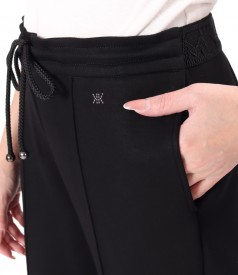 Casual pants made of scuba fabric with viscose