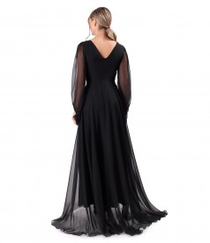 Long evening dress made of veil