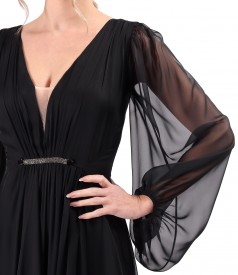 Long evening dress made of veil