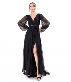 Long evening dress made of veil