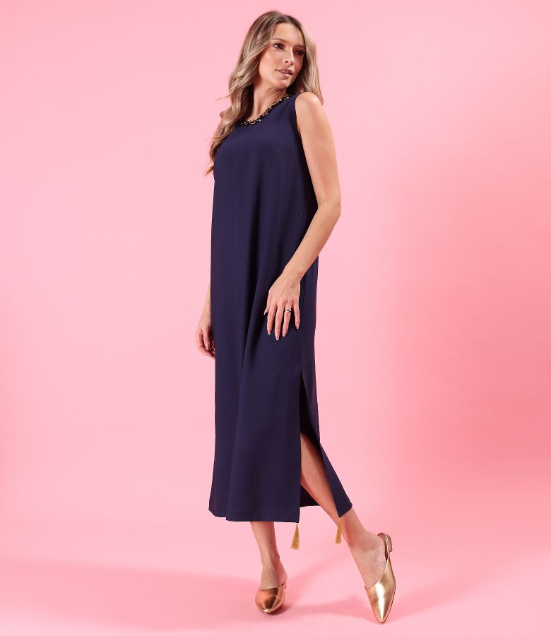 Long elegant dress made of viscose fabric