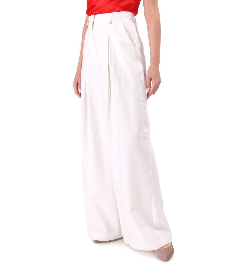 Wide-leg linen pants
