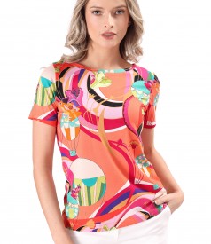 Blouse made of elastic viscose jersey