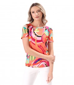 Blouse made of elastic viscose jersey
