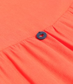 Midi viscose dress with ruffles