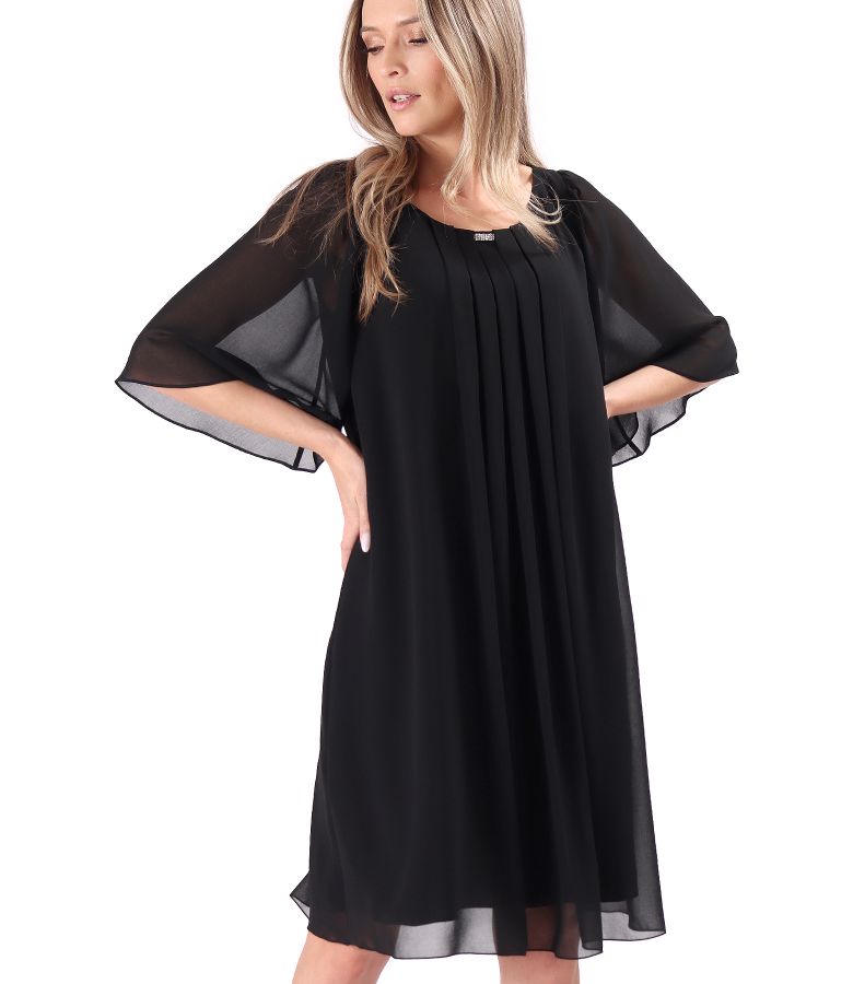 Elegant dress made of veil with flared sleeves