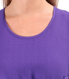Ruffled dress made of wrinkled viscose with drawstring waist