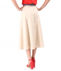 Elastic cotton skirt with a velvety look