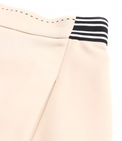 Elastic cotton skirt with a velvety look