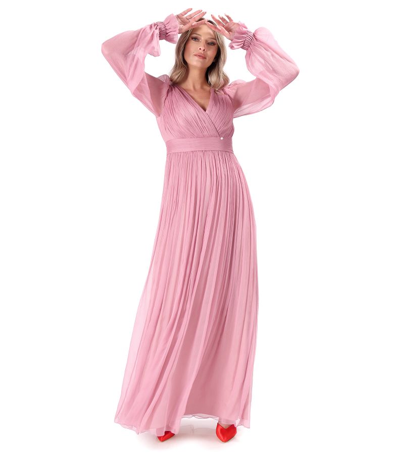 Long dress made of natural silk veil