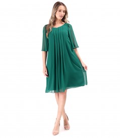 Elegant dress made of veil with flared sleeves