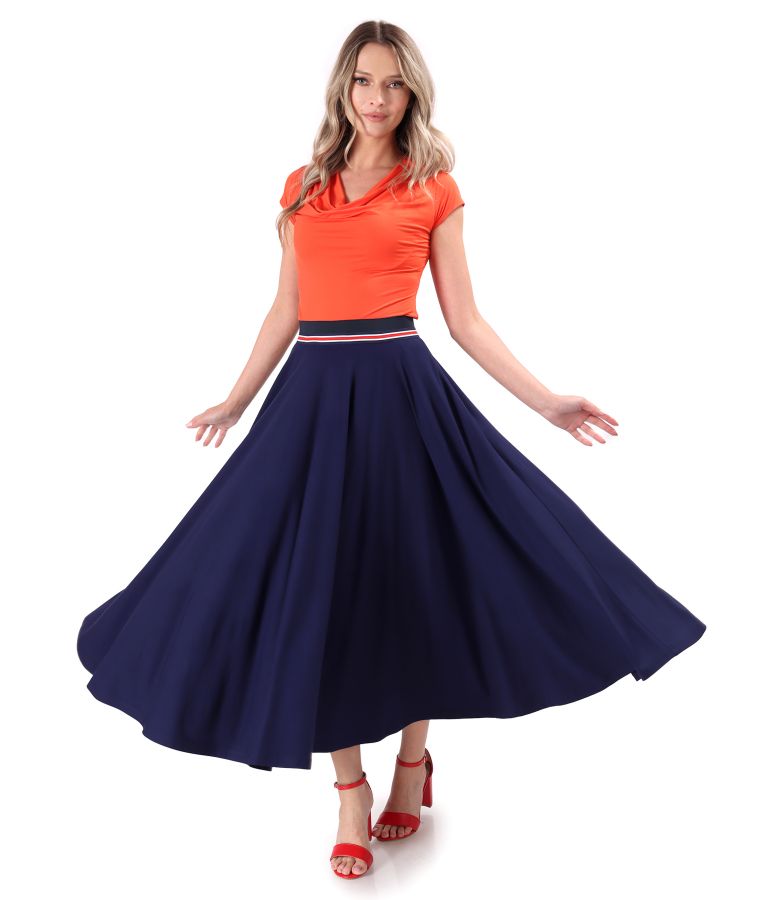 Long skirt made of elastic viscose jersey